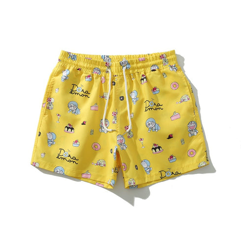 Men's Quick Drying Cartoon Printed Beach Shorts